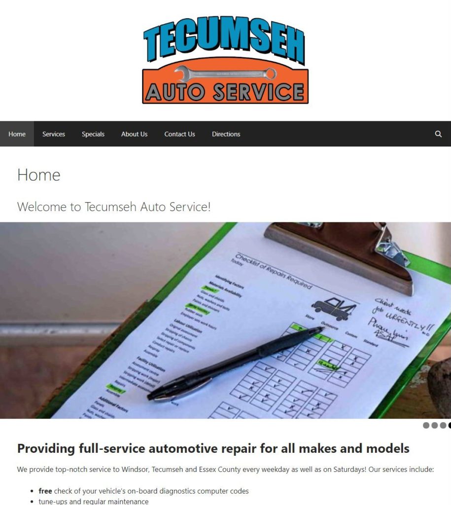 Automotive repair shop site thumbnail